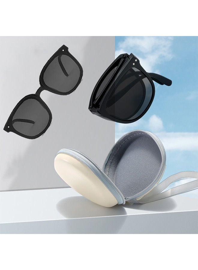 Depend Foldable Sunglasses with Bag Women and Men, Square Folding Easy Carry Foldable Shades UV400 Protection Lens, Sun Protection Sunglasses Suitable for Summer Outdoor Beach Travel Camping, Black - Image 3