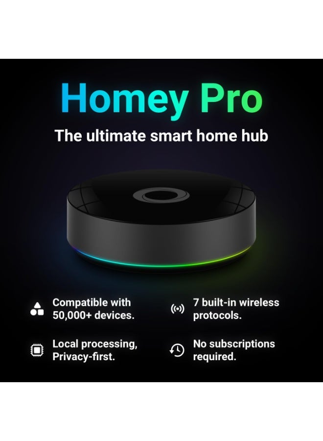 Homey Pro (2026) Smart Home Hub with Z-Wave Plus, Zigbee, Wi-Fi, BLE, Infrared, Matter & Thread - Image 3