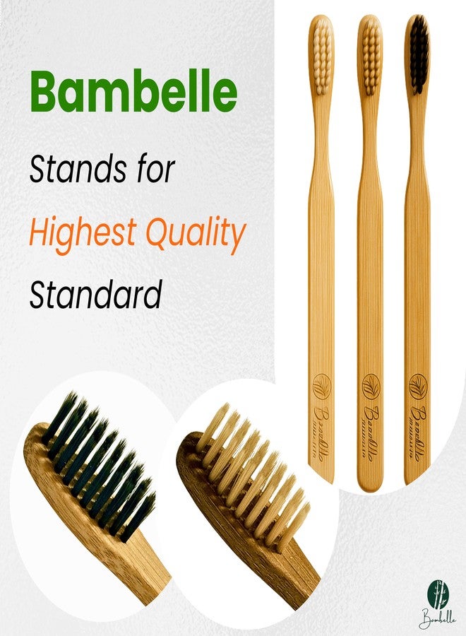 Bambelle Bamboo Toothbrushes, 4-Pack Soft Bristle, Eco-Friendly, Biodegradable, Natural Wooden, Plastic-Free - Image 5