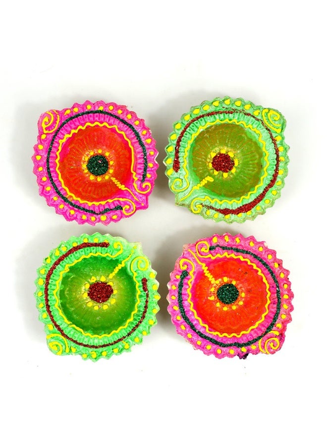 Madhoor Decorative Handpainted Diya Set of 4 Piece - Image 2