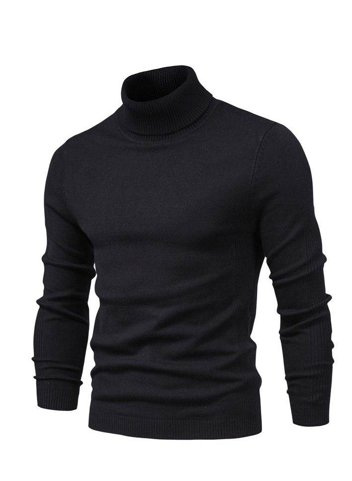 Loquat Autumn Winter New Casual Men's Solid Color Turtleneck Sweater  - Image 2