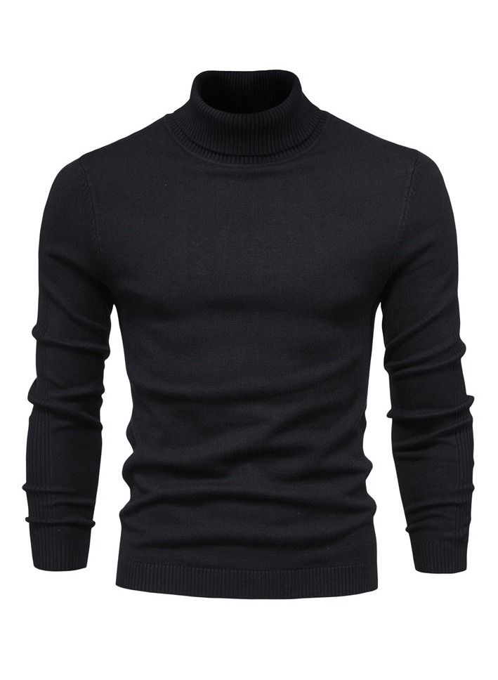 Loquat Autumn Winter New Casual Men's Solid Color Turtleneck Sweater  - Image 1