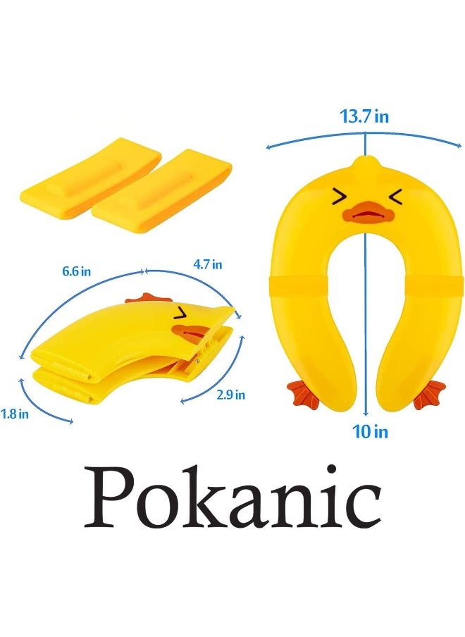 Pokanic POKANIC Toilet Potty Training Seat Cover, Travel Toilet Seat, Folding Non Slip Silicone Pads, Travel Portable Reusable Kids Toddlers Boys Girls, Carry Bag  - Image 4