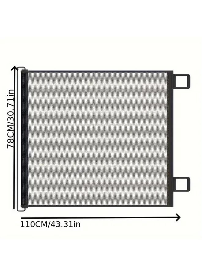 لا حفر سيارة للقطط قابلة للتمديد بوابة حاجز ثقيل إثبات سياج أداة تركيب مجاني قابل للتعديل المدخل الدرج حاجز 150x78 العادية الأسود - Image 4
