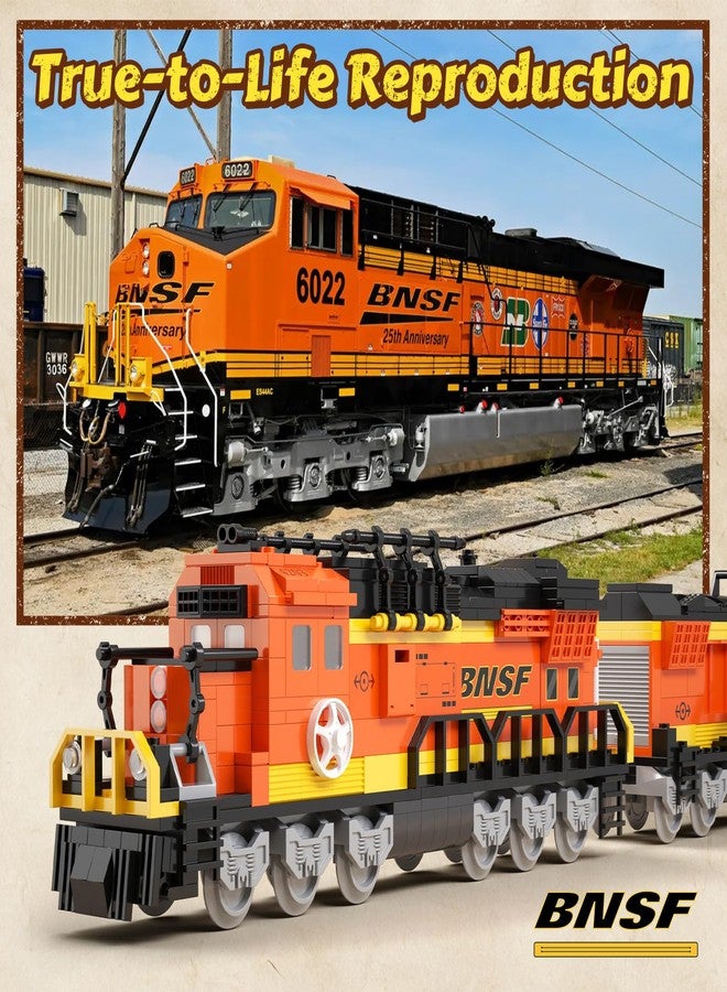 AIGIMU City Train Building Set, Stem Trains Building Toy for Boys Girls Ages 6-14, BNSF Freight Trains Model for Kids and Adult, Stem Locomotive Train Building Blocks, Christmas Birthday Gifts 635 PCS - Image 2