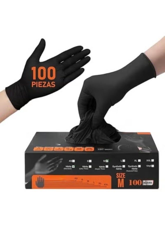 Heavy-Duty Black Nitrile Disposable Gloves – Extra Thick Professional Protection – Latex-Free & Powder-Free Resilient Gloves – Multipurpose Safety Shield for Kitchen, Cleaning, Painting, and Repairs. - Image 1