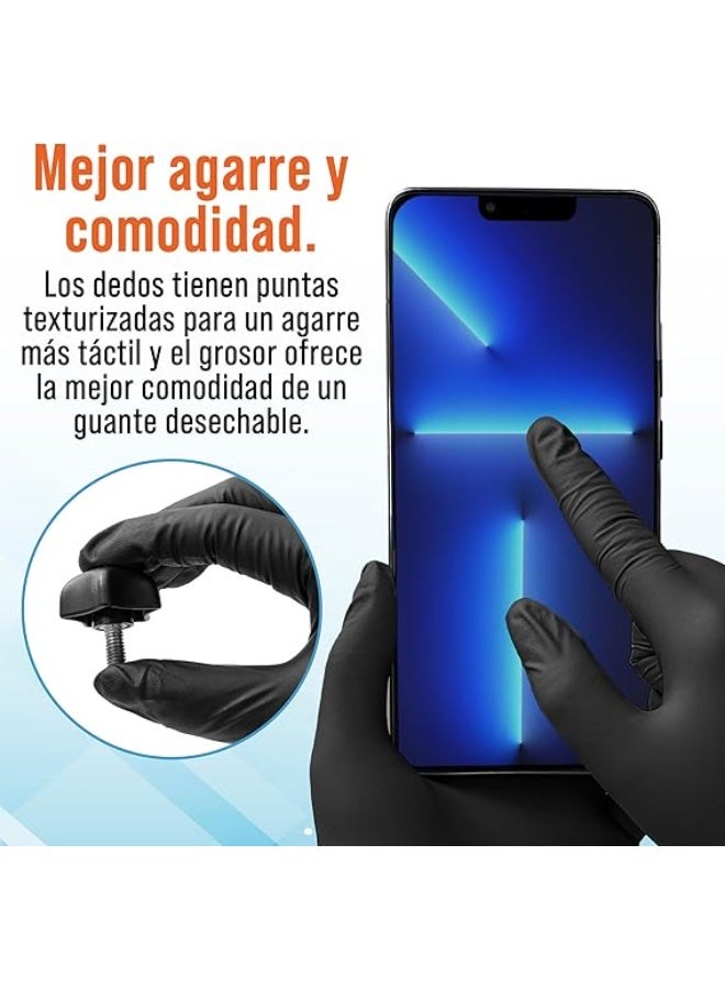 Heavy-Duty Black Nitrile Disposable Gloves – Extra Thick Professional Protection – Latex-Free & Powder-Free Resilient Gloves – Multipurpose Safety Shield for Kitchen, Cleaning, Painting, and Repairs. - Image 3