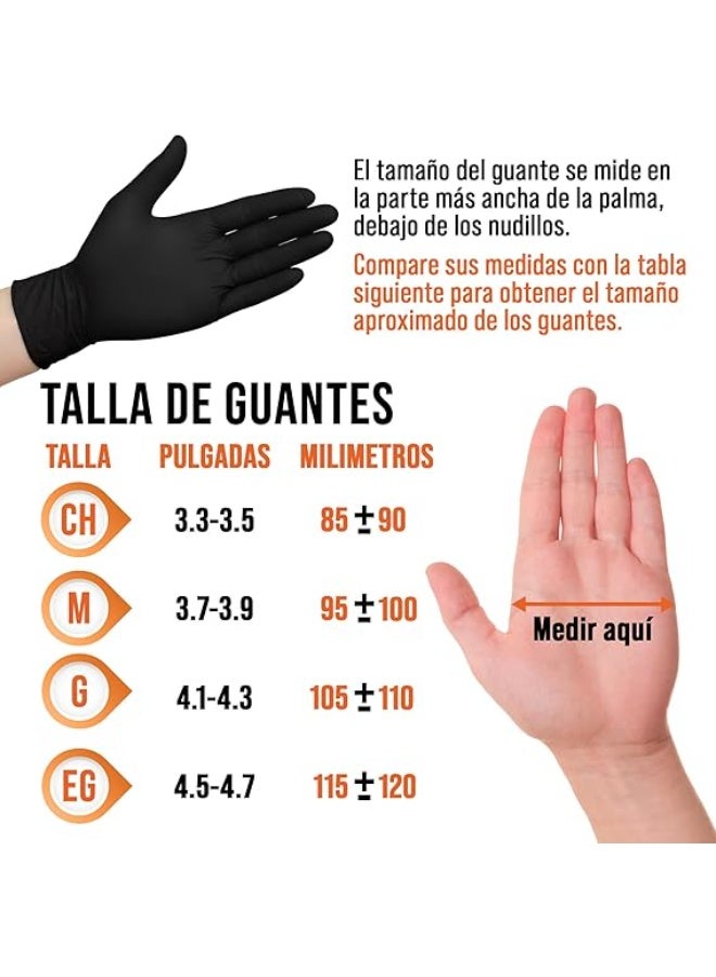 Heavy-Duty Black Nitrile Disposable Gloves – Extra Thick Professional Protection – Latex-Free & Powder-Free Resilient Gloves – Multipurpose Safety Shield for Kitchen, Cleaning, Painting, and Repairs. - Image 4