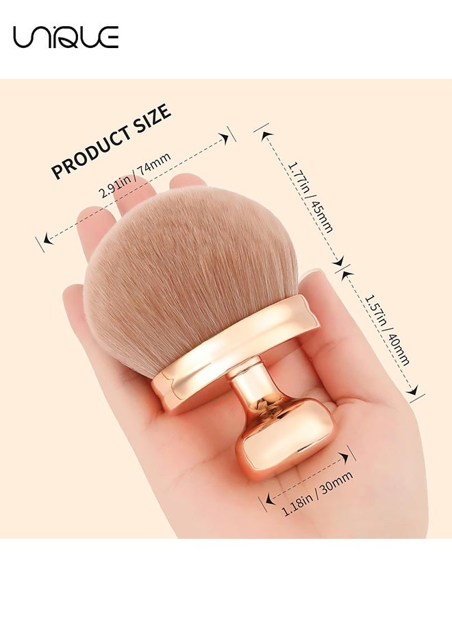يونيك فرشاة مكياج الجسم الكبيرة جدا - فرشاة عريضة الرأس 74 مم للبرونزر - فرشاة مكياج بيضاوية للوجه والساق - لأرجل المكياج والذراعين والوجه والجسم (ذهبي وردي) - Image 2