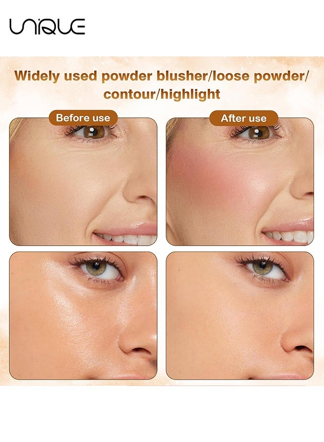 يونيك فرشاة مكياج الجسم الكبيرة جدا - فرشاة عريضة الرأس 74 مم للبرونزر - فرشاة مكياج بيضاوية للوجه والساق - لأرجل المكياج والذراعين والوجه والجسم (ذهبي وردي) - Image 4