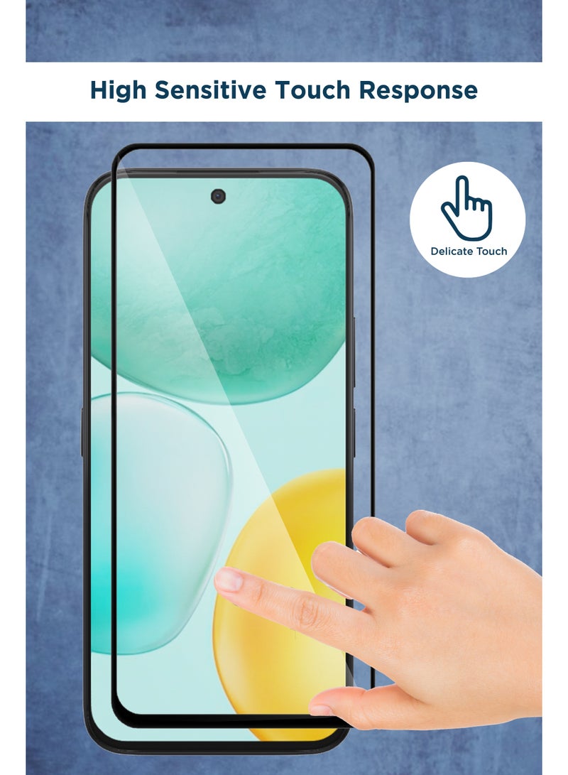 Honor X6c - Tempered Glass Screen Protector - Delicate Touch , Higher Transparency , Easy to Install ,Anti-scratch and Bubble-free Screen Protector - Black - Image 3
