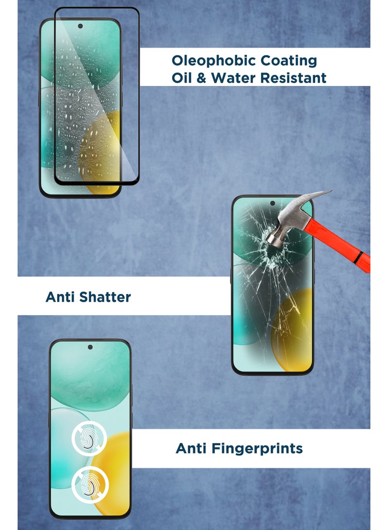 Honor X6c - Tempered Glass Screen Protector - Delicate Touch , Higher Transparency , Easy to Install ,Anti-scratch and Bubble-free Screen Protector - Black - Image 4