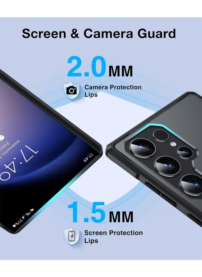 Aookay [1+1] Magnetic Cover and Screen Protector for Samsung Galaxy S25 Ultra 5G Compatible with Magsafe Ultra Thin Polycarbonate Steel Clear Drop and Impact Resistant for Galaxy S25 Ultra (Black)  - Image 4