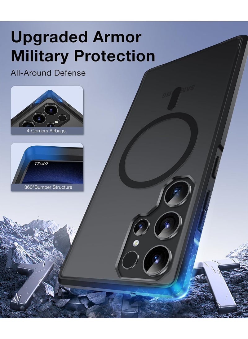 Aookay [1+1] Magnetic Cover and Screen Protector for Samsung Galaxy S25 Ultra 5G Compatible with Magsafe Ultra Thin Polycarbonate Steel Clear Drop and Impact Resistant for Galaxy S25 Ultra (Black)  - Image 5
