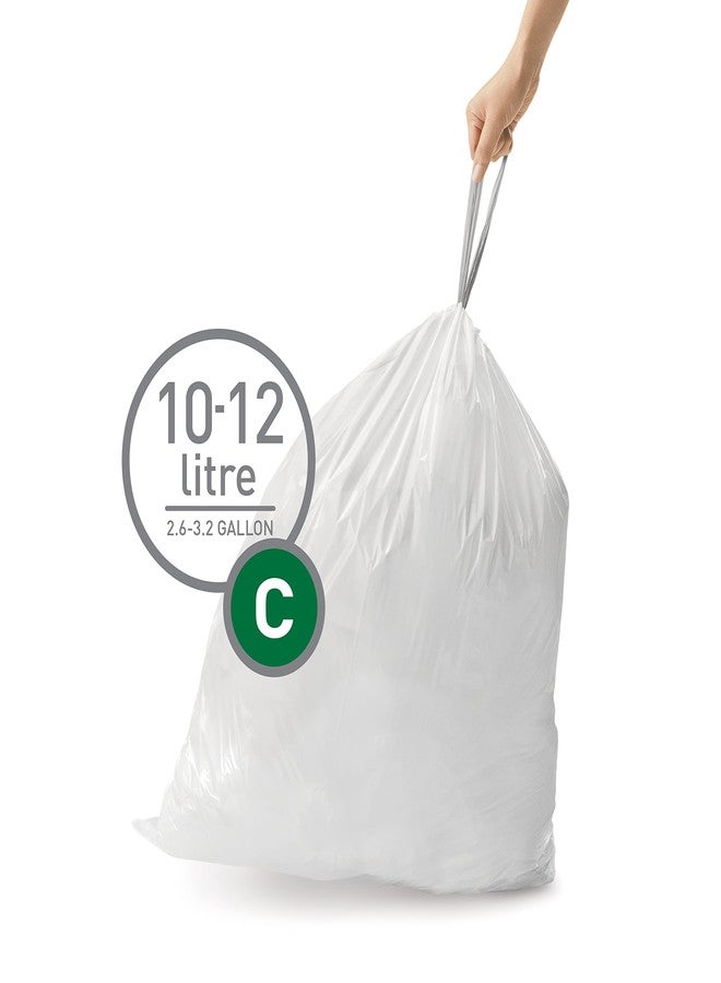 simplehuman Trash Can Liner C, 10-12 Liters/2.6-3.2 Gallons, 20-Count Bags (Pack of 3) - Image 2