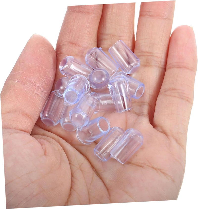 100 قطعة من أغطية حماية الخيوط البلاستيكية من PVC، أغطية نهايات للخطافات والأس��ان، شفافة زرقاء، سهلة الاستخدام للتطبيقات الداخلية والخارجية - Image 2