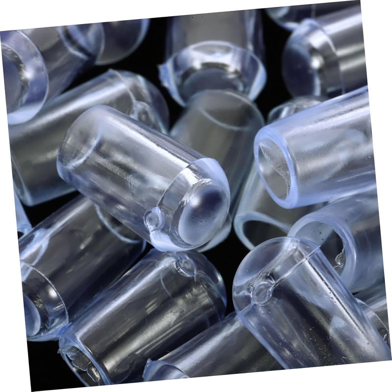 100 قطعة من أغطية حماية الخيوط البلاستيكية من PVC، أغطية نهايات للخطافات والأس��ان، شفافة زرقاء، سهلة الاستخدام للتطبيقات الداخلية والخارجية - Image 3