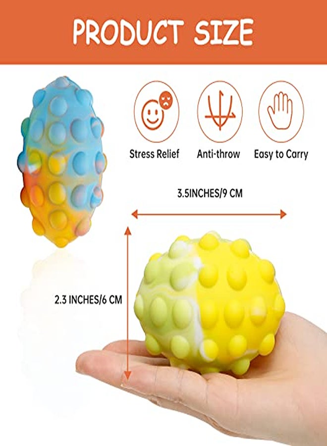 2pcs Pop Fidget Ball Toys, 3D Football Squeeze Balls Popper Bubbles Brain Decompression Toys for First Sensory Education Gift Collection - Image 2