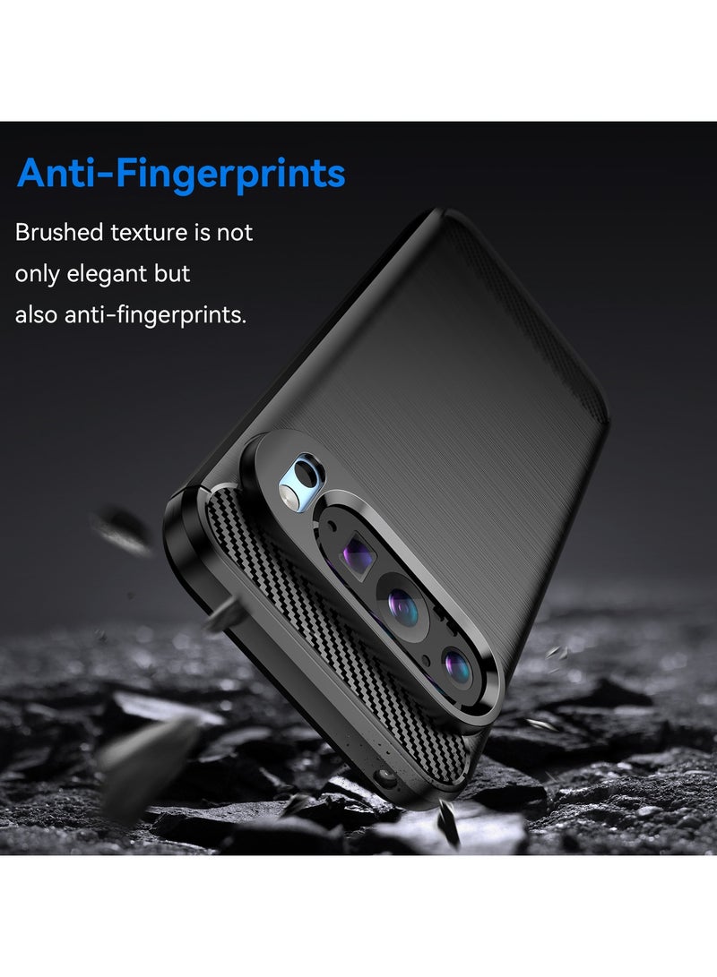 يوارب كينج غطاء هاتف سليم فيت مع امتصاص الصدمات ، حافظة واقية من المطاط من ألياف الكربون TPU ل GOOGLE PIXEL 9 / GOOGLE PIXEL 9 Pro أسود - Image 3
