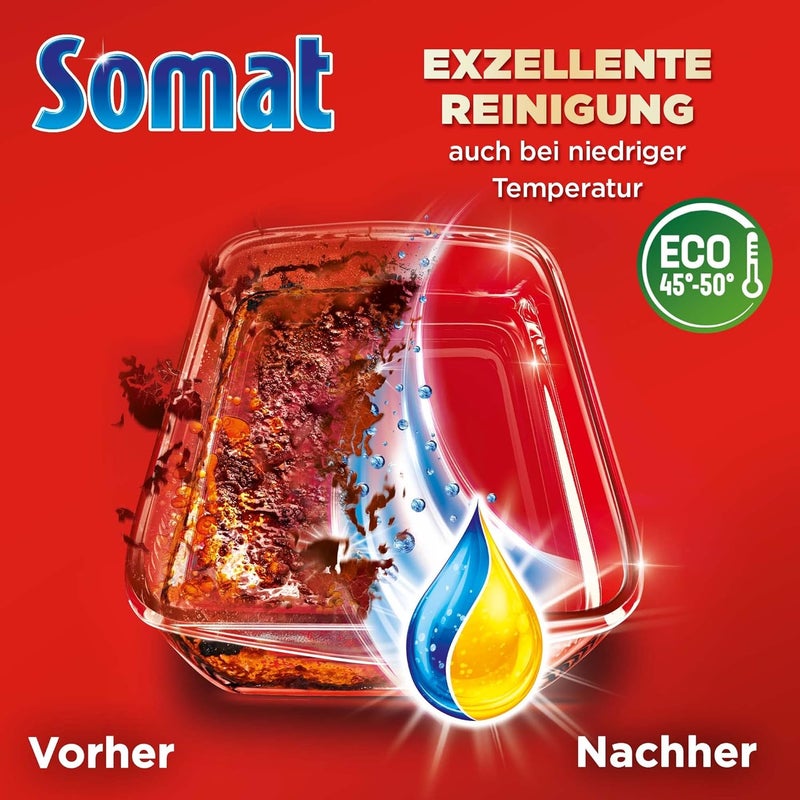 Somat Excellence Duo Power Gel (58 Washes) Dishwasher Detergent for Radiantly Clean Dishes, Also in the Eco Program & at Low Temperatures, Lemon & Lime - Image 2