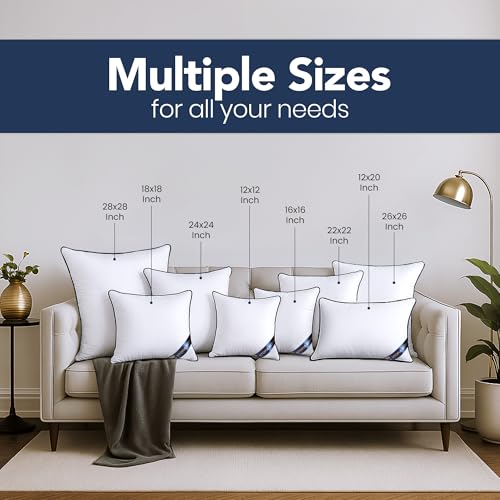 Utopia Bedding Throw Pillow Inserts (Pack of 4, White), 12 x 12 Inches Decorative Indoor Pillows for Sofa, Bed, Couch, Cushion Sham Stuffer - Image 3