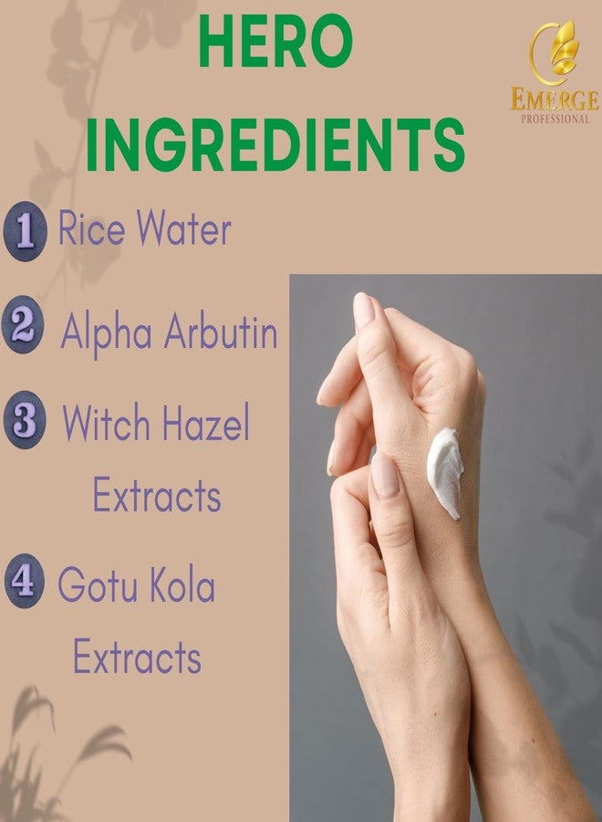 Emerge Professional Rice Water Cream - Korean Skincare Inspired Face Moisturizer for Dry, Dull Skin - Brightening & Smoothing Formula - Image 3