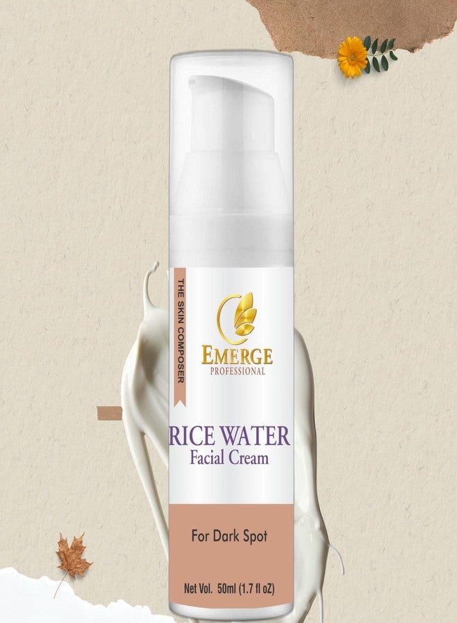 Emerge Professional Rice Water Cream - Korean Skincare Inspired Face Moisturizer for Dry, Dull Skin - Brightening & Smoothing Formula - Image 1