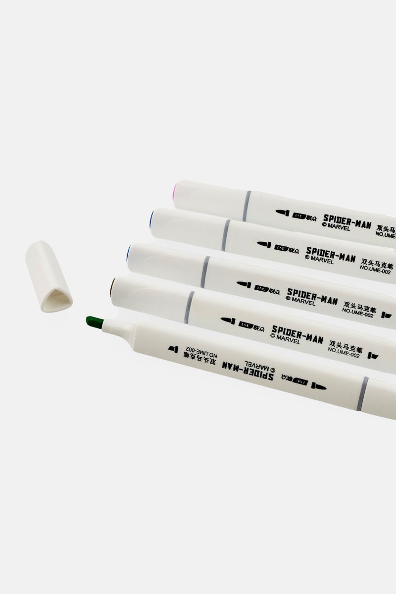 MARVEL 24 Colors Spiderman Dual Side Acrylic Marker Pen With Case, Multicolor - Image 3