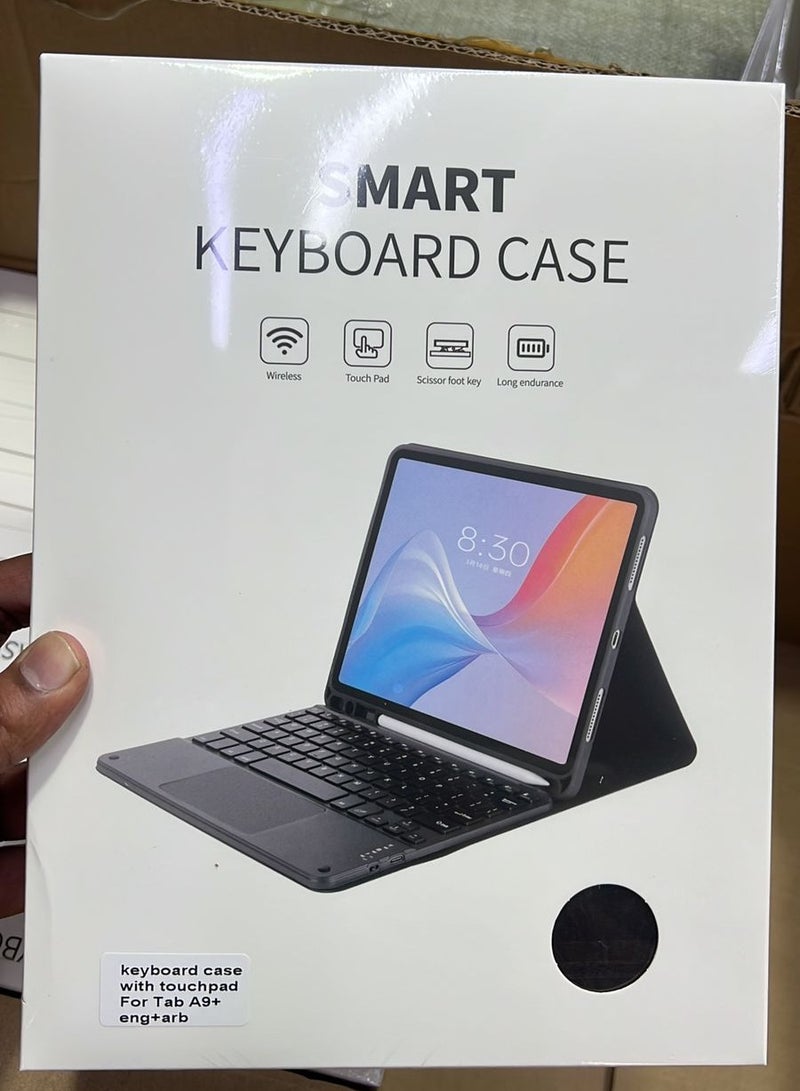 نيو حافظة لوحة مفاتيح ذكية مع لوحة لمس لجهاز Samsung Tab A9 Plus – حامل متعدد الزوايا، غطاء حماية رفيع مع حامل قلم S-Pen - Image 2