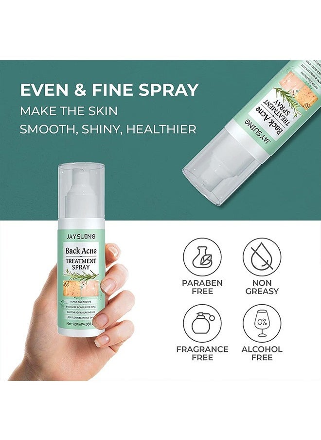 120ml Back Acne Treatment, Back Acne Spray, 2% Salicylic Acid Spray, Body Acne Treatment with Herbal Formula, Body Acne Spray, Tea Tree Oil Spray, Acne Treatment For Teens, Back Acne