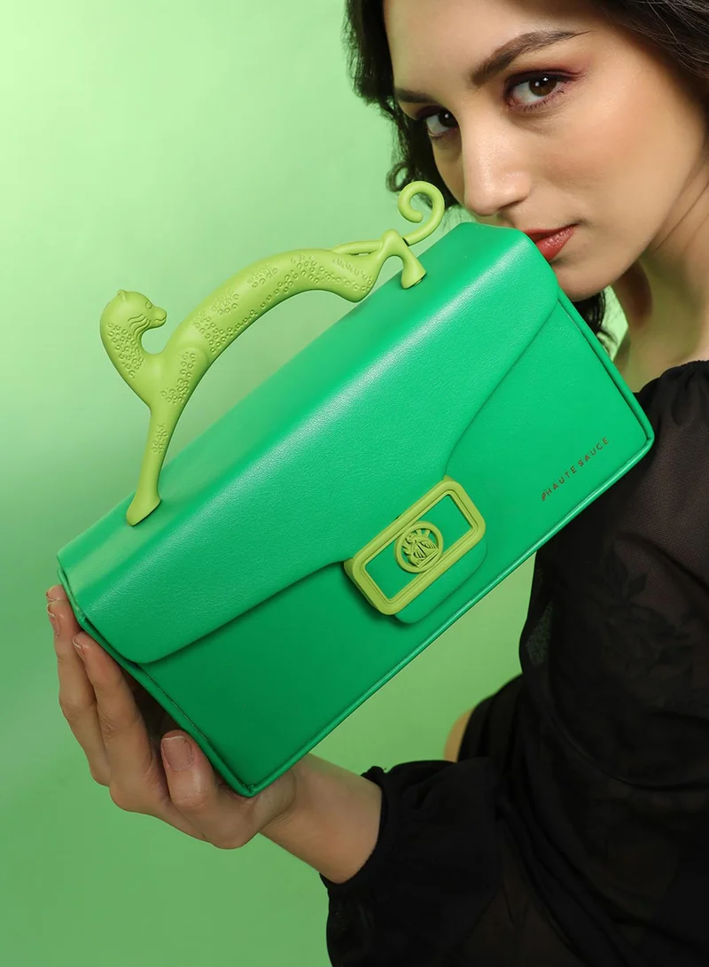 Haute Sauce The Jaguar Frost Hand Bag - Shamrock Green