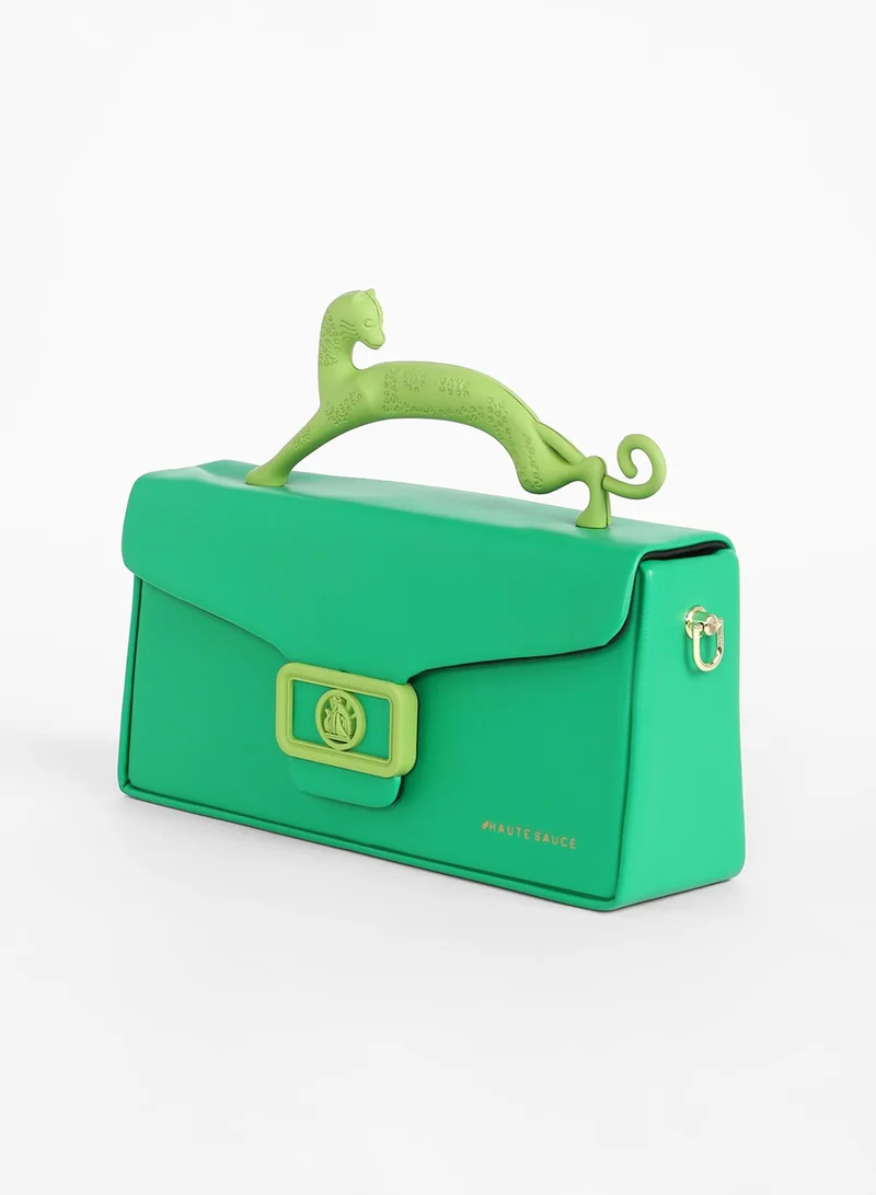 Haute Sauce The Jaguar Frost Hand Bag - Shamrock Green