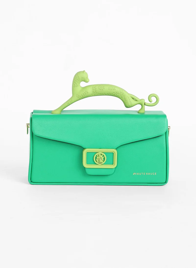 Haute Sauce The Jaguar Frost Hand Bag - Shamrock Green