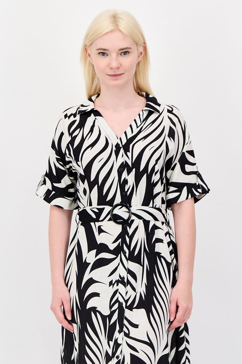 bebe Women Allover Print Midi Dress, Multicolor - Image 2