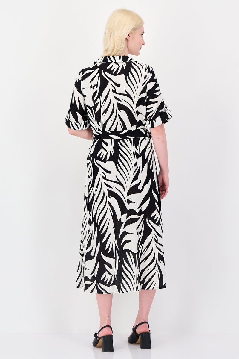 bebe Women Allover Print Midi Dress, Multicolor - Image 4