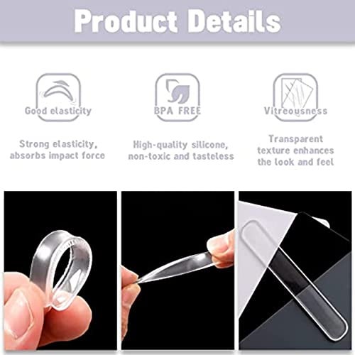 NAIDEV Silicon Bumper Clear Strip for Door, Cabinet, Chair,Glass Top Anti Slip Pads,Self Adhesive Backing Bumpers (30) - Image 2