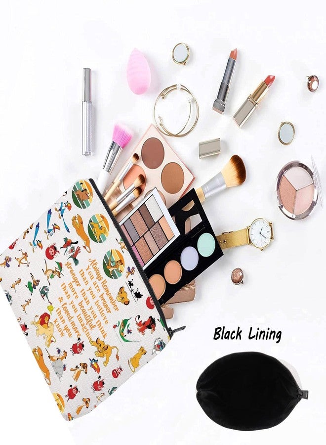 ليفلو حقيبة مكياج LEVLO على شكل أسد، هدية لمحبي الأسد الكرتوني، أنتِ أشجع وأقوى وأذكى مما تعتقدين، حقيبة بسحاب على شكل حيوان كرتوني (دائماً ممتلئة) - Image 3