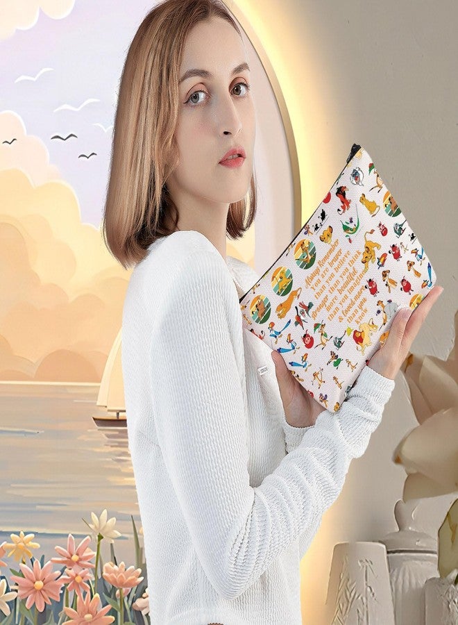 ليفلو حقيبة مكياج LEVLO على شكل أسد، هدية لمحبي الأسد الكرتوني، أنتِ أشجع وأقوى وأذكى مما تعتقدين، حقيبة بسحاب على شكل حيوان كرتوني (دائماً ممتلئة) - Image 5