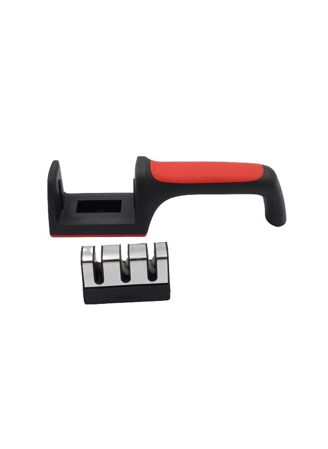 AAS ECOM 3 in 1 Knife Sharpener with 3 Stages, Handheld Knife Sharpener Helps Repair, Restore, Polish Blades, Including Straight, Serrated Blades and Scissors  - Image 5