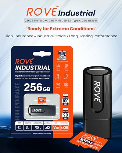 ROVE Industrial 256GB Micro SD Card with USB 30 Type C Card Reader High Endurance microSDXC Memory Card 100MBs Read Speed C10 U3 V30 4K A2 for Dash Cam Android Smart Phones Tablets Games - Image 3