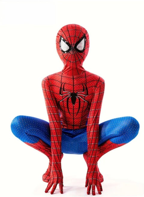 Authentic Spider-Man Costume: Transform your little one into a real superhero! Watch your child swing into action in this three-piece Spider-Man costume. Made from soft and comfortable fabric, this costume is perfect for dress-up parties and adventurous playtime. Large From 5-8 Years