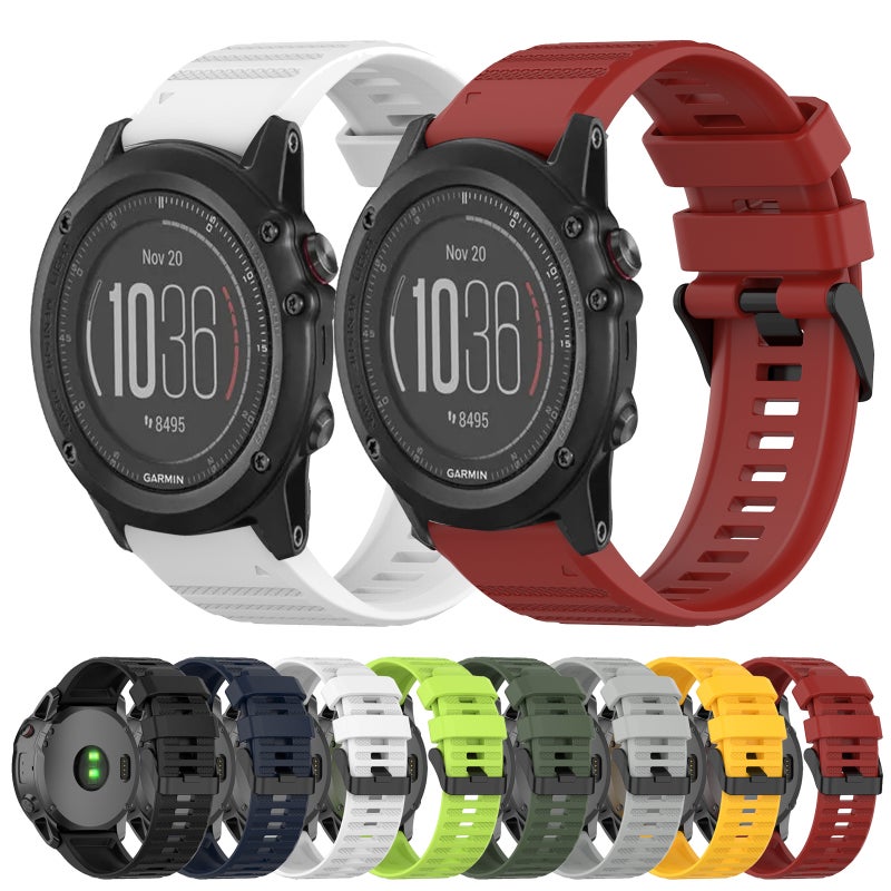 S-TOP For Garmin Fenix 3 Sapphire 26mm Horizontal Texture Silicone Watch Band with Removal Tool(Army Green) - Image 3
