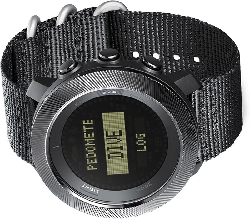 Focket Diving Watch, LED Backlight Night Display 100m Outdoor Watch, Sports with Barometer Thermometer Compass Altimeter for Diving Swimming Snorkeling Surfing Cycling - Image 5
