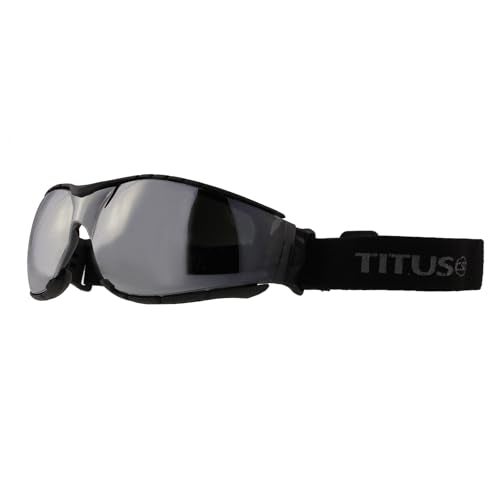 TITUS Motorcycle Riding Padded Sport Goggles G33 Low Profile Mirrored - Image 1
