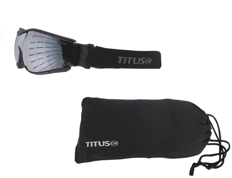 TITUS Motorcycle Riding Padded Sport Goggles G33 Low Profile Mirrored - Image 4