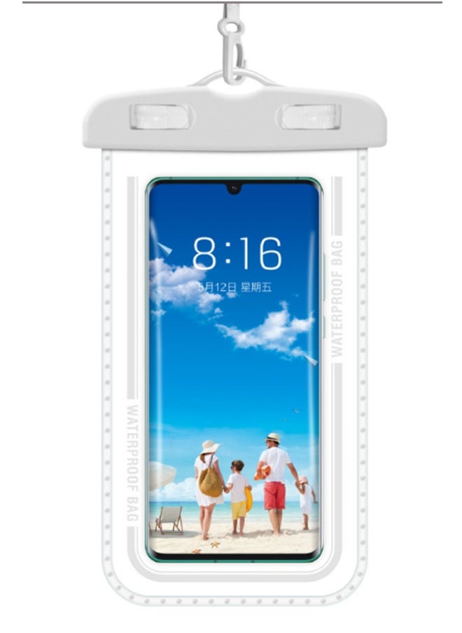 JCB CHIC 2Pcs Waterproof Phone Case Touch Screen ,Universal Swimming Dry Bag, Underwater Phone Protector Pouch Pv Cover For Phone Fit for up to7.2 inch,Versatile Phone Bag for Travel & Swimming(DDD7-2 white）  - Image 2
