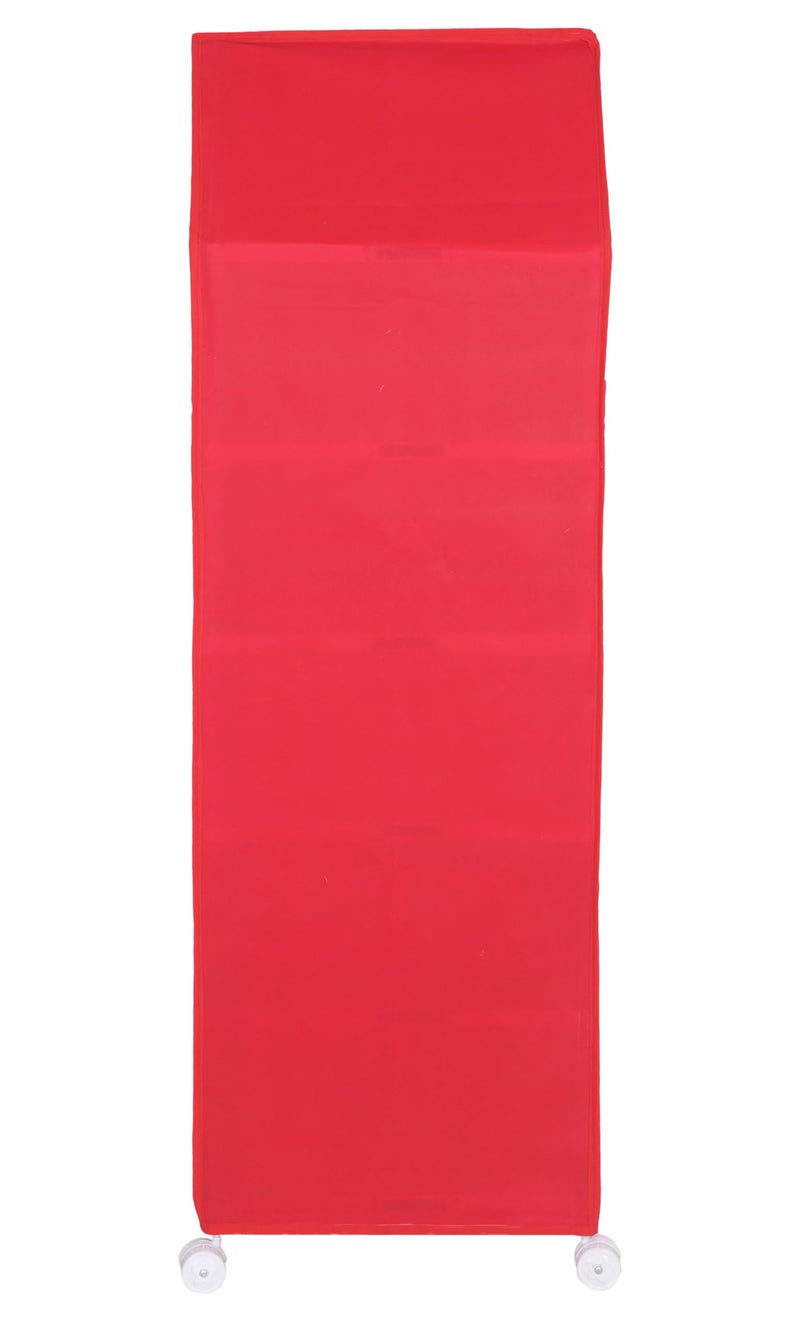 FLIPZON Baby Wardrobe Plastic Multipurpose 6 Shelve, Foldable, (Unbreakable Material) (Rabbit Pattern - Red) - Image 4