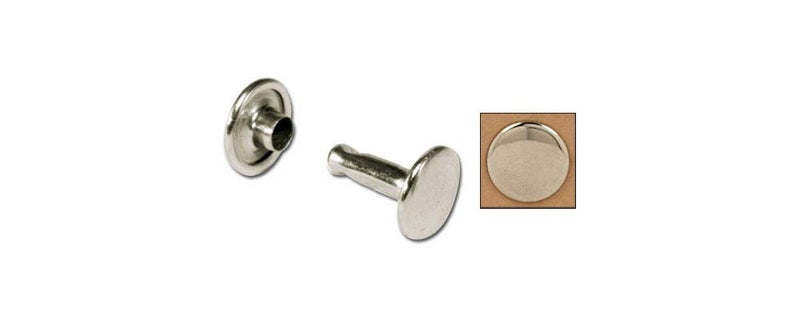 Tandy Leather Double Cap Rivets Large Nickel Plate 100pk 137512