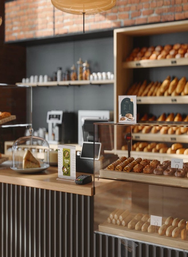 Shuban Acrylic Sign Holder Table Sign Holder Double Sided T Shape Clear Plastic Desktop Display Holder Vertical Menu Stand Sign Holders for School, Office, Hotel, Party (04 X 6 Inch -4Pcs) - Image 3