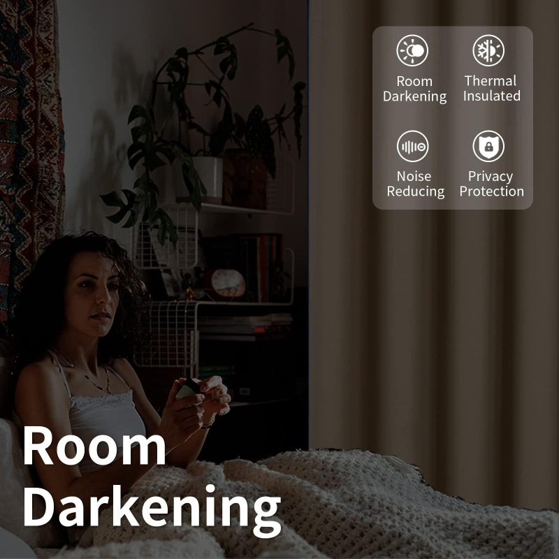 BGment الستائر الباب المنزلقة للفناء 84 بوصة غرفة طويلة غامق الغرفة الستائر انقطاع الستائر عريضة العزل الحراري العازلة الستائر النافذة 1 لوحة البيج 120 بوصة - Image 3